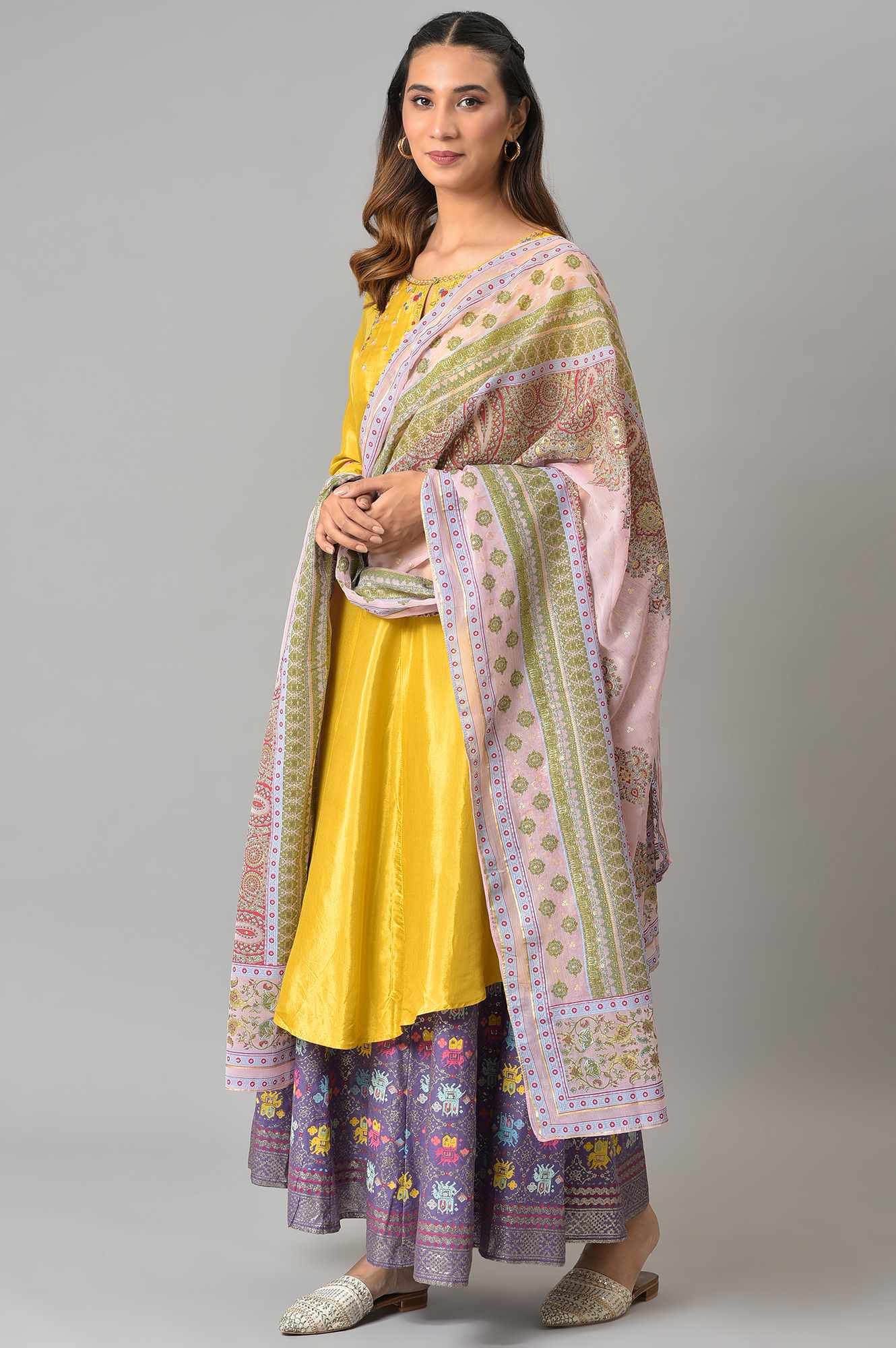 Pink Light Festive Chiffon Dupatta