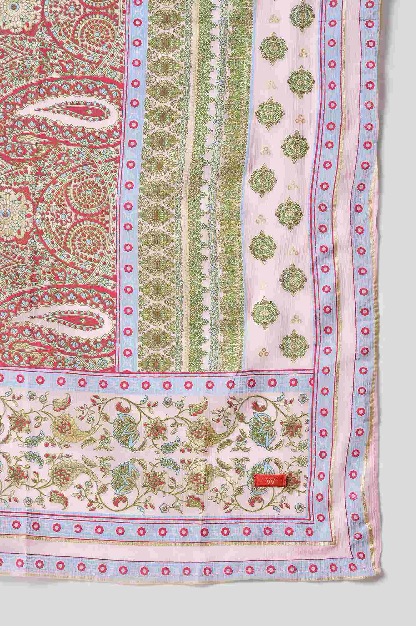 Pink Light Festive Chiffon Dupatta