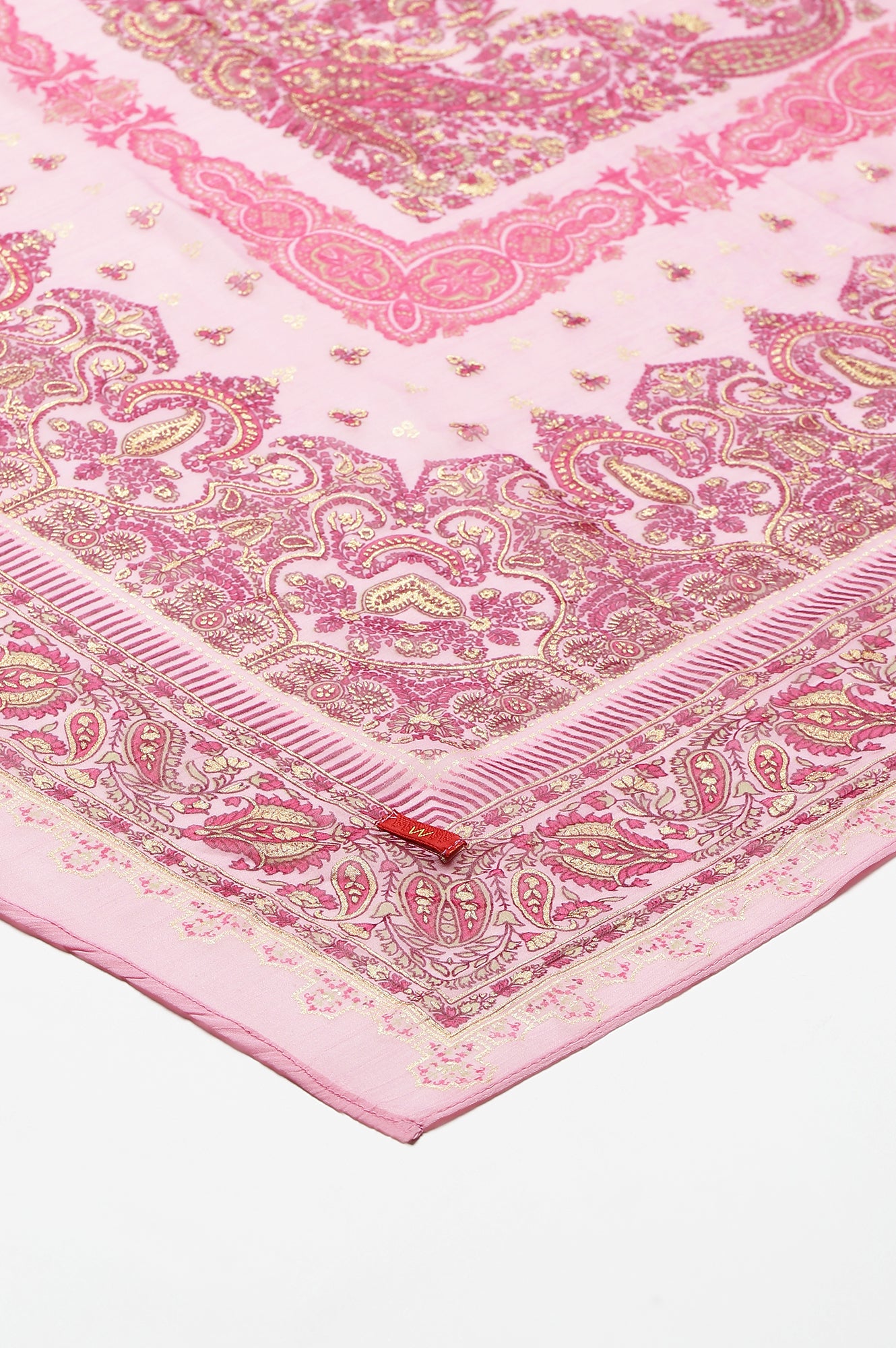 Light Pink Chiffon Floral Print Dupatta