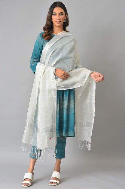 Silver Kota Dupatta