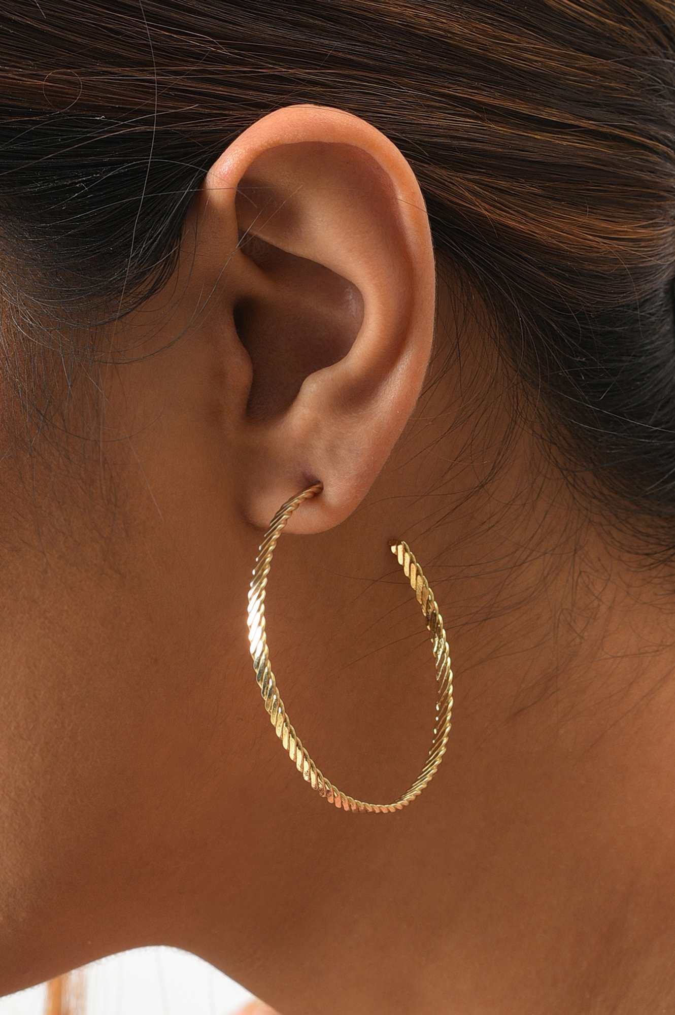 Gold Ethnic Hoop Earrings