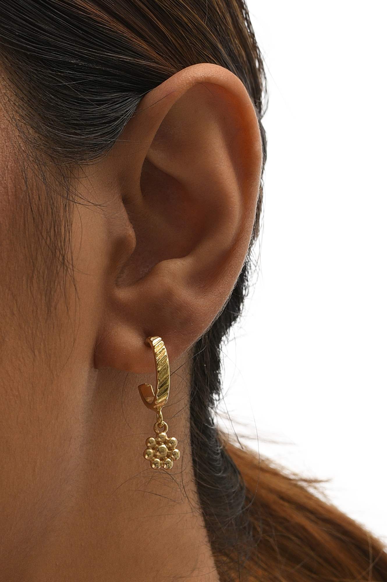 Classic Golden Textured Hoop Earrings Combo