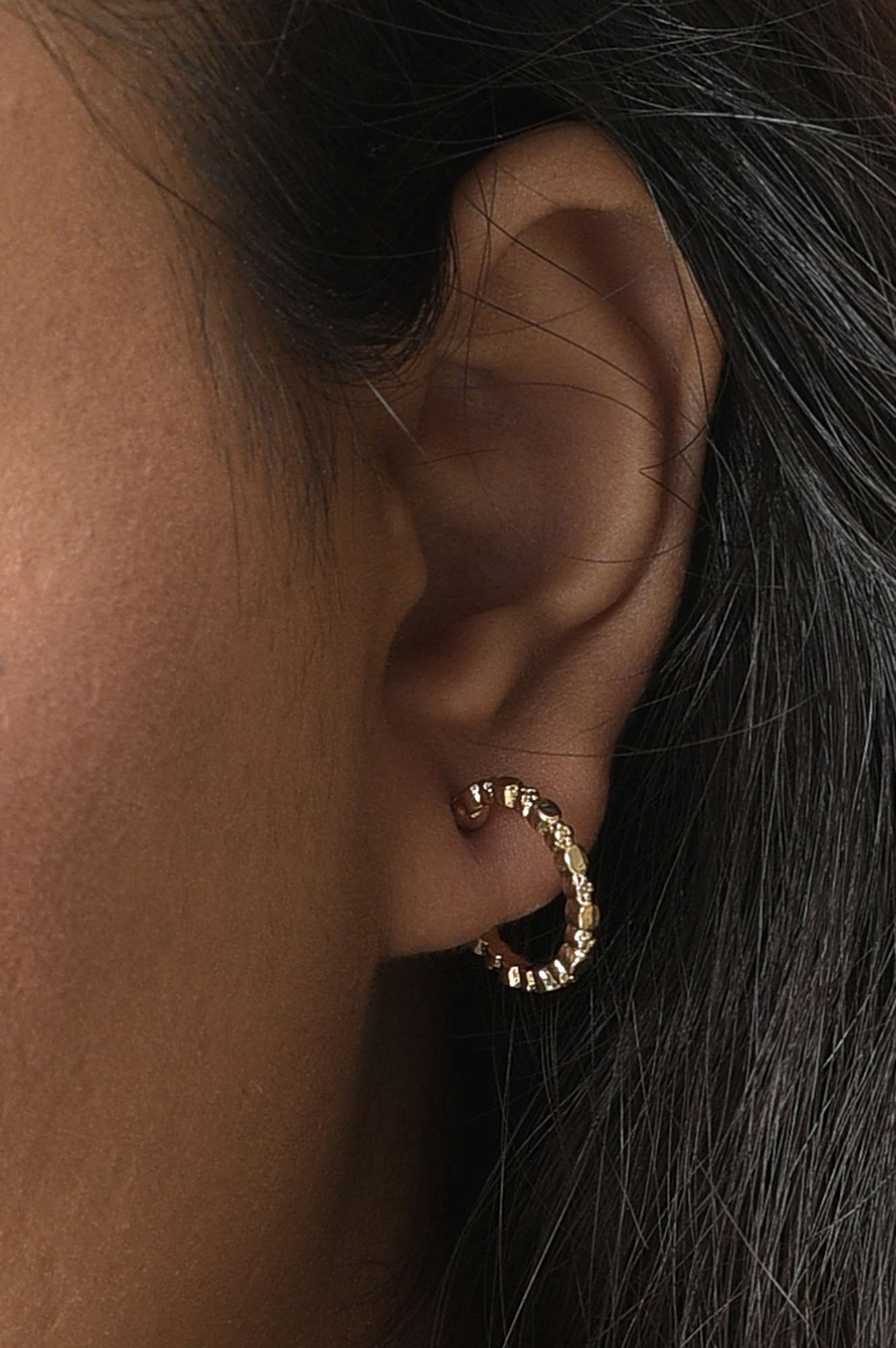 Coral And Gold Crafted Hoop Earrings Combo