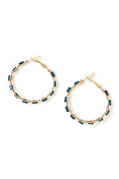 Blue Handcrafted Hoop Earrings