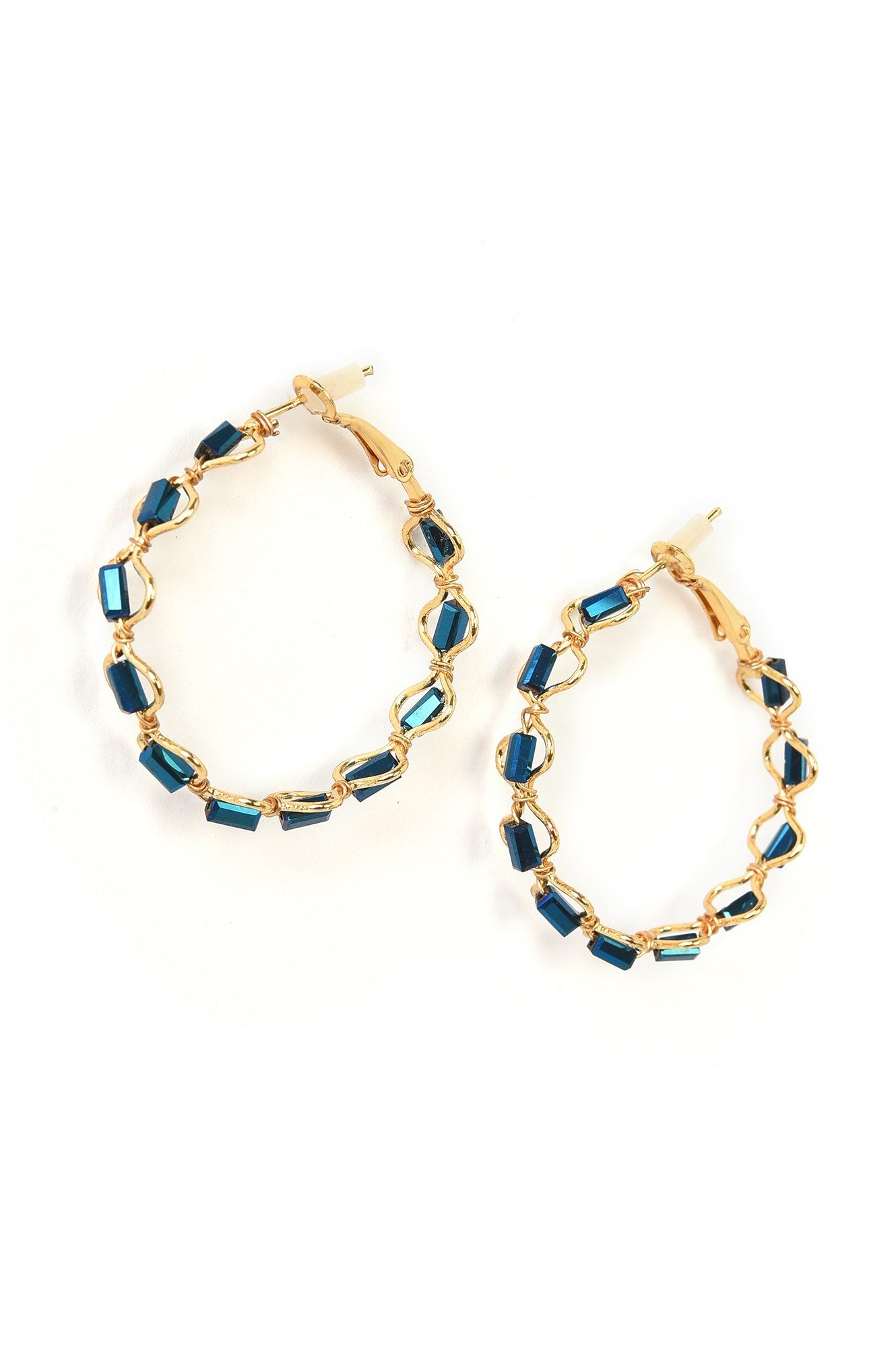 Blue Handcrafted Hoop Earrings