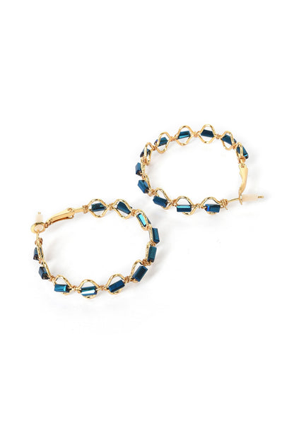 Blue Handcrafted Hoop Earrings