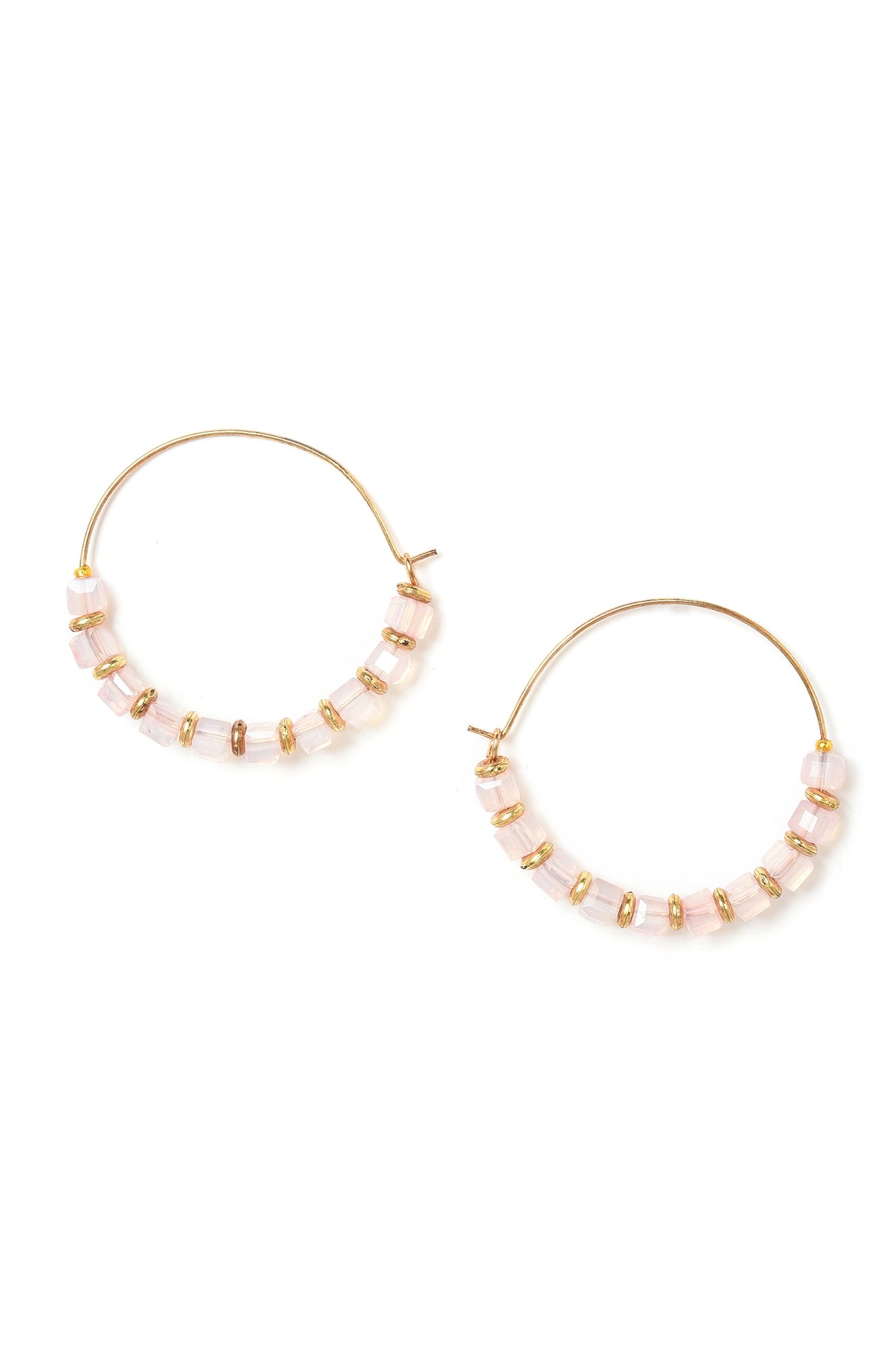 Pink Ethnic Hoop Earrings