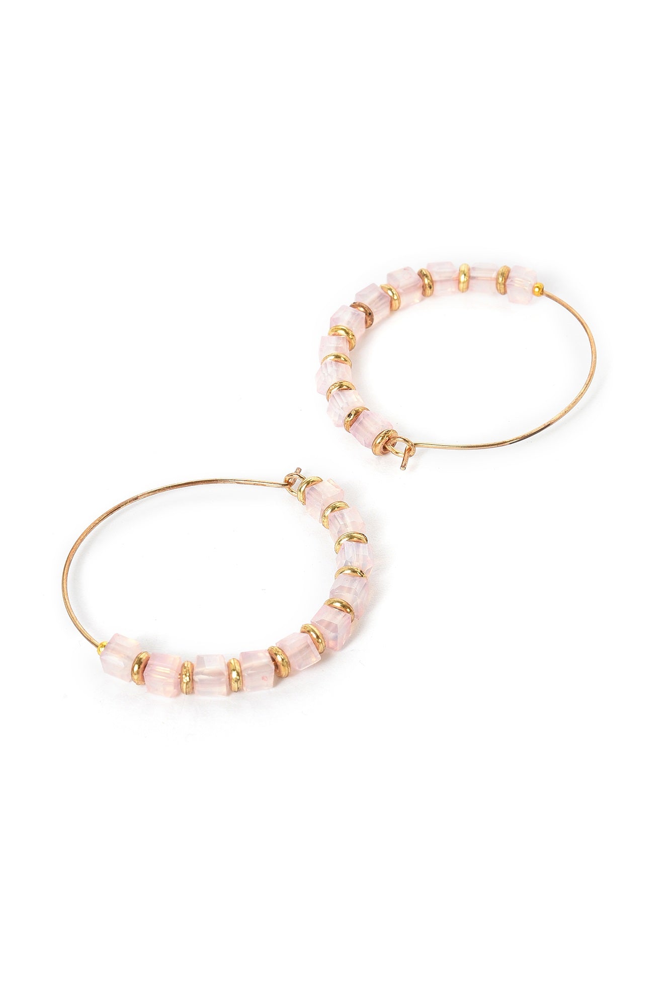 Pink Ethnic Hoop Earrings