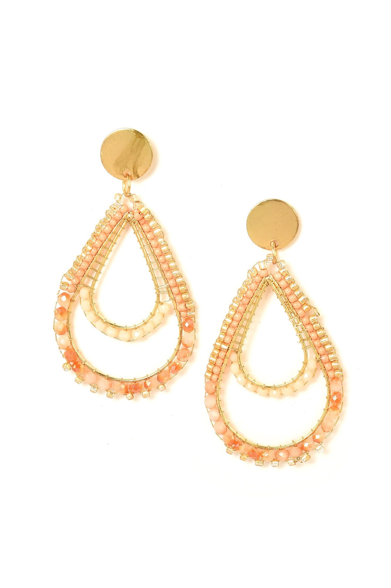 Pink Pear Shaped Dangler Earrings