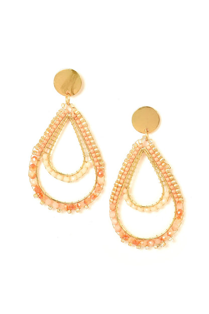 Pink Pear Shaped Dangler Earrings