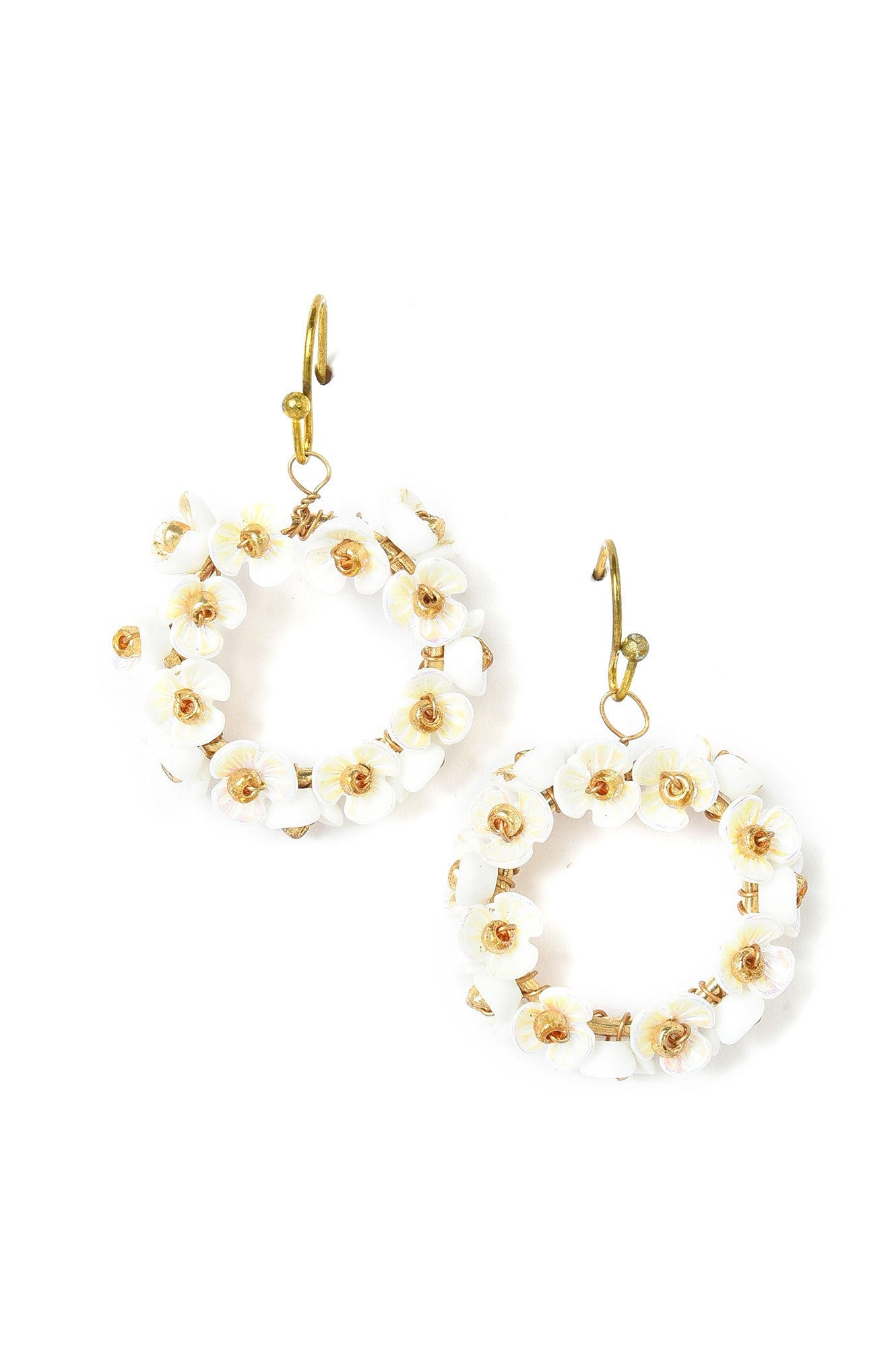 White Handcrafted Drop Earrings