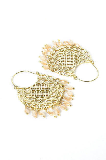 Beige Filigree Dangler Earrings