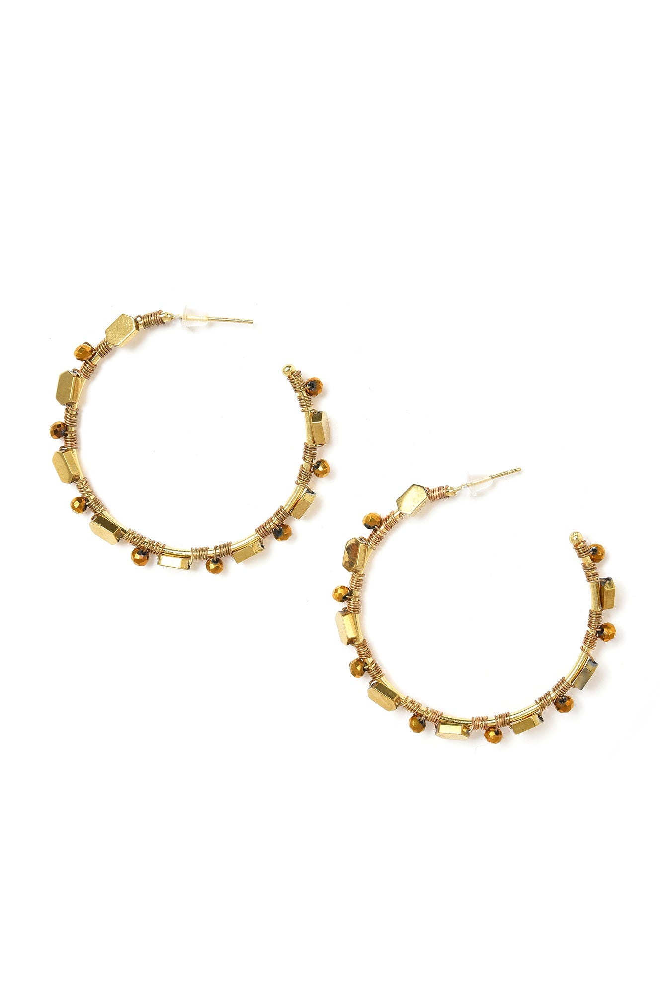 Brown Handcrafted Hoop Earrings