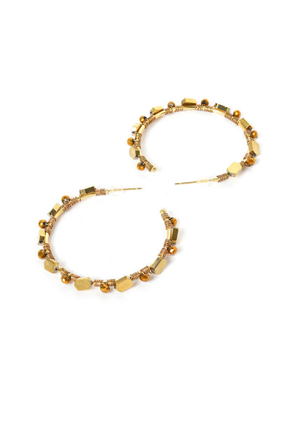 Brown Handcrafted Hoop Earrings