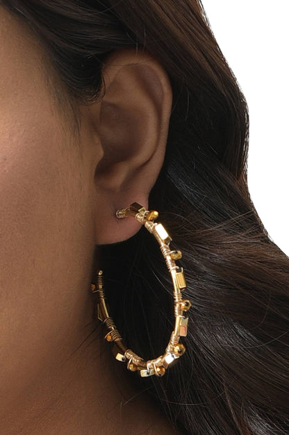 Brown Handcrafted Hoop Earrings