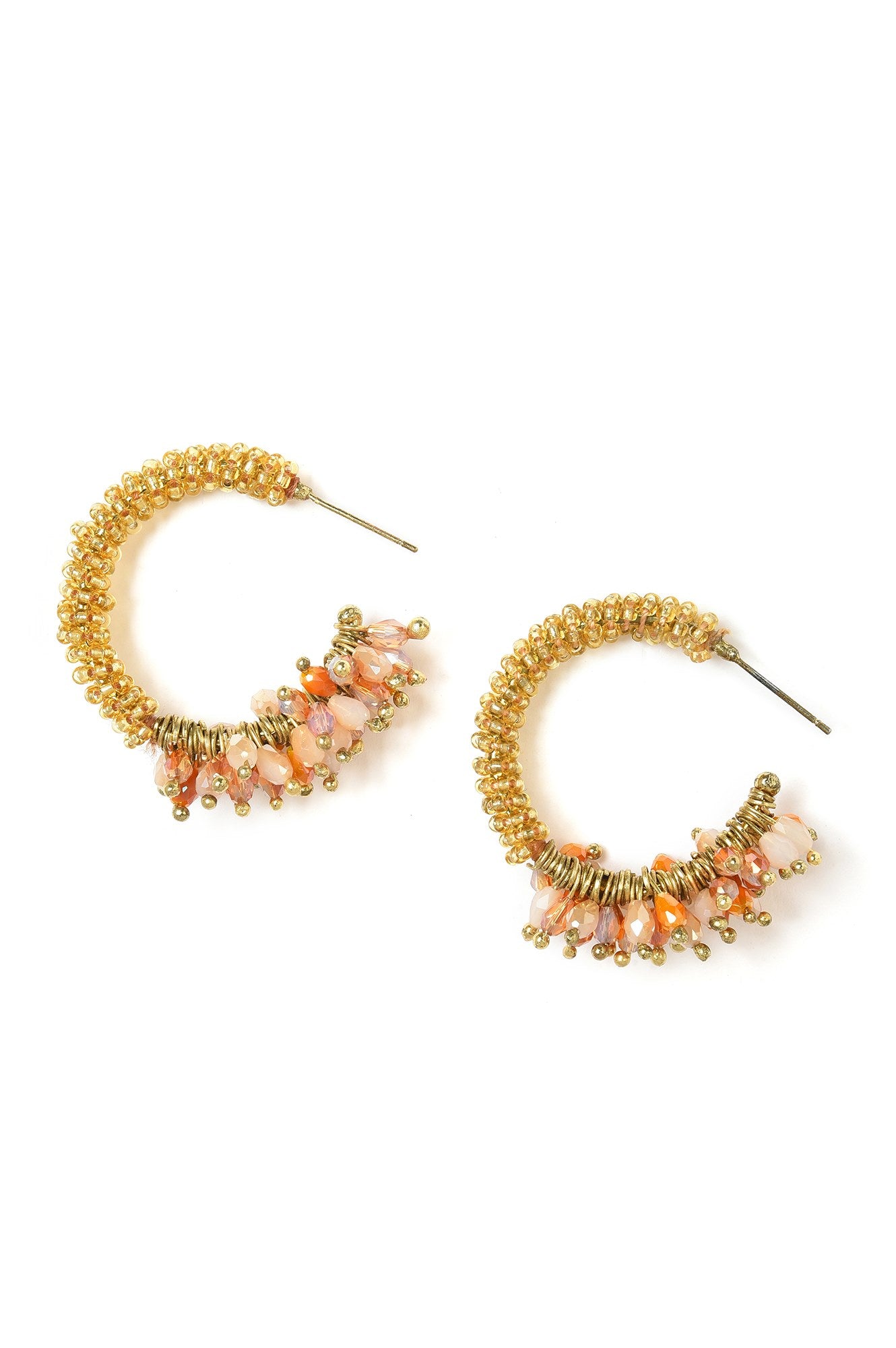 Coral Handcrafted Hoop Earrings