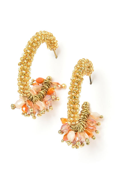 Coral Handcrafted Hoop Earrings