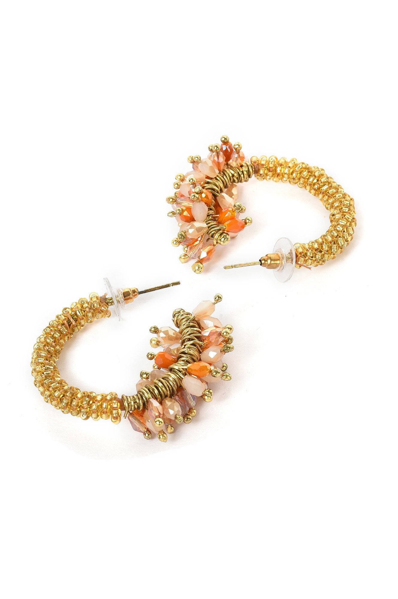 Coral Handcrafted Hoop Earrings