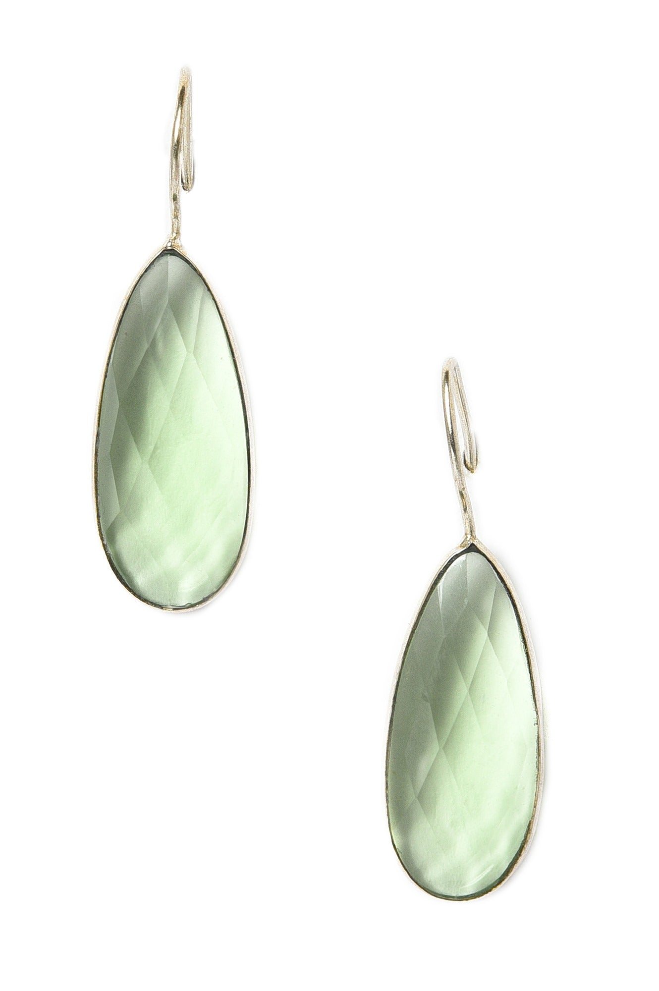 Green Handcrafted Earrings With Stones