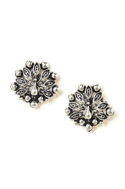 Silver Oxidised Stud Earrings