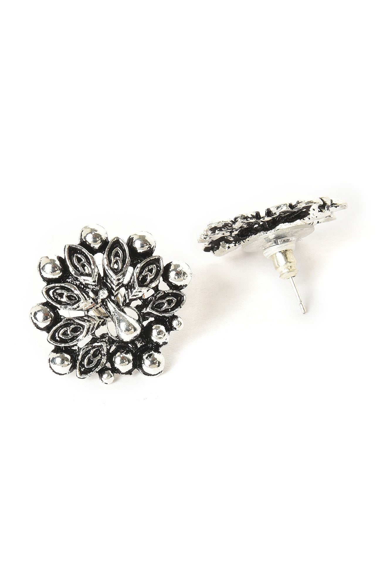 Silver Oxidised Stud Earrings