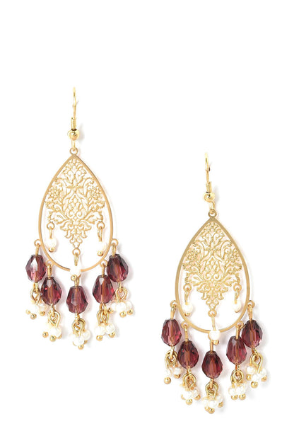 Gold Filigree Ethnic Dangler Earrings