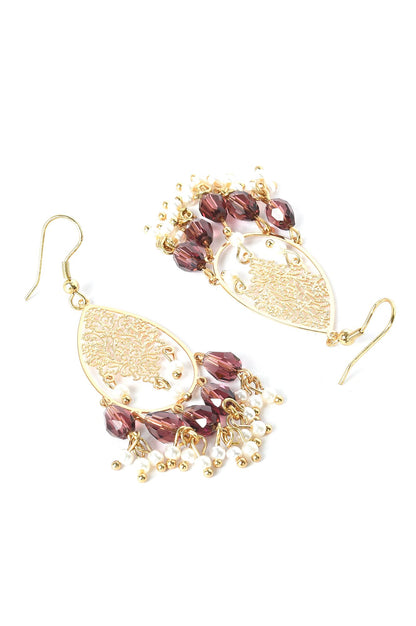 Gold Filigree Ethnic Dangler Earrings