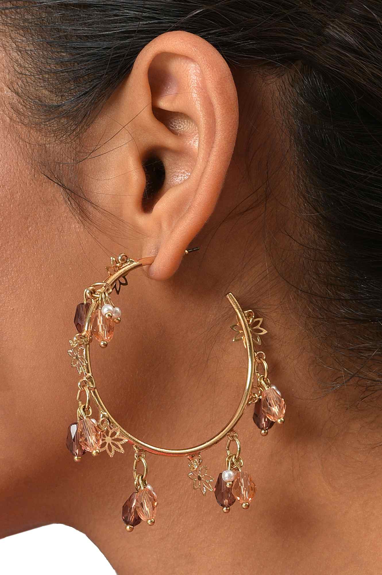 Gold Filigree Hoop Earrings