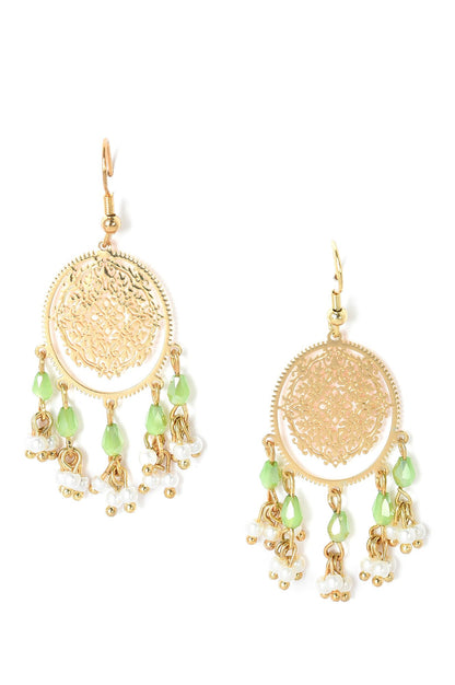 Gold Filigree Colour Dangler Earrings