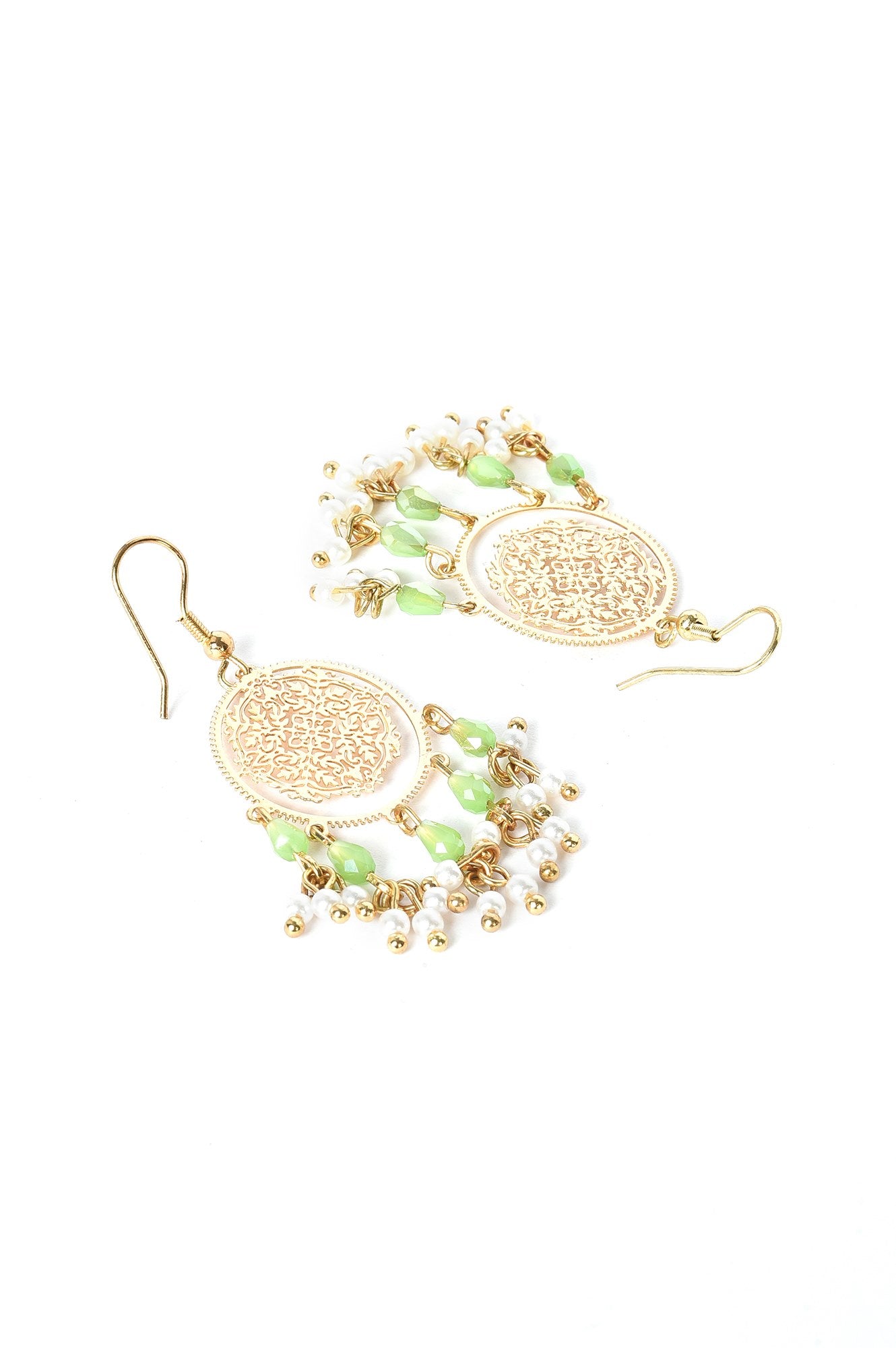 Gold Filigree Colour Dangler Earrings