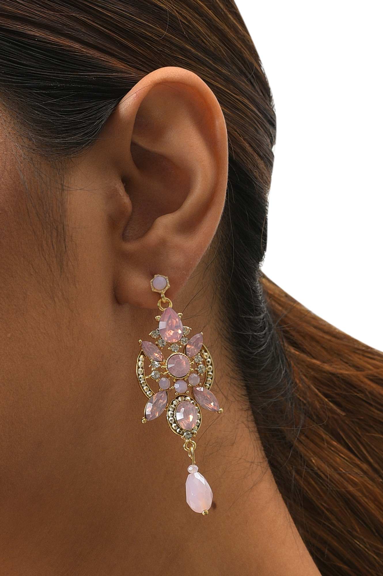 Pink Handcrafted Party Dangler Earrings