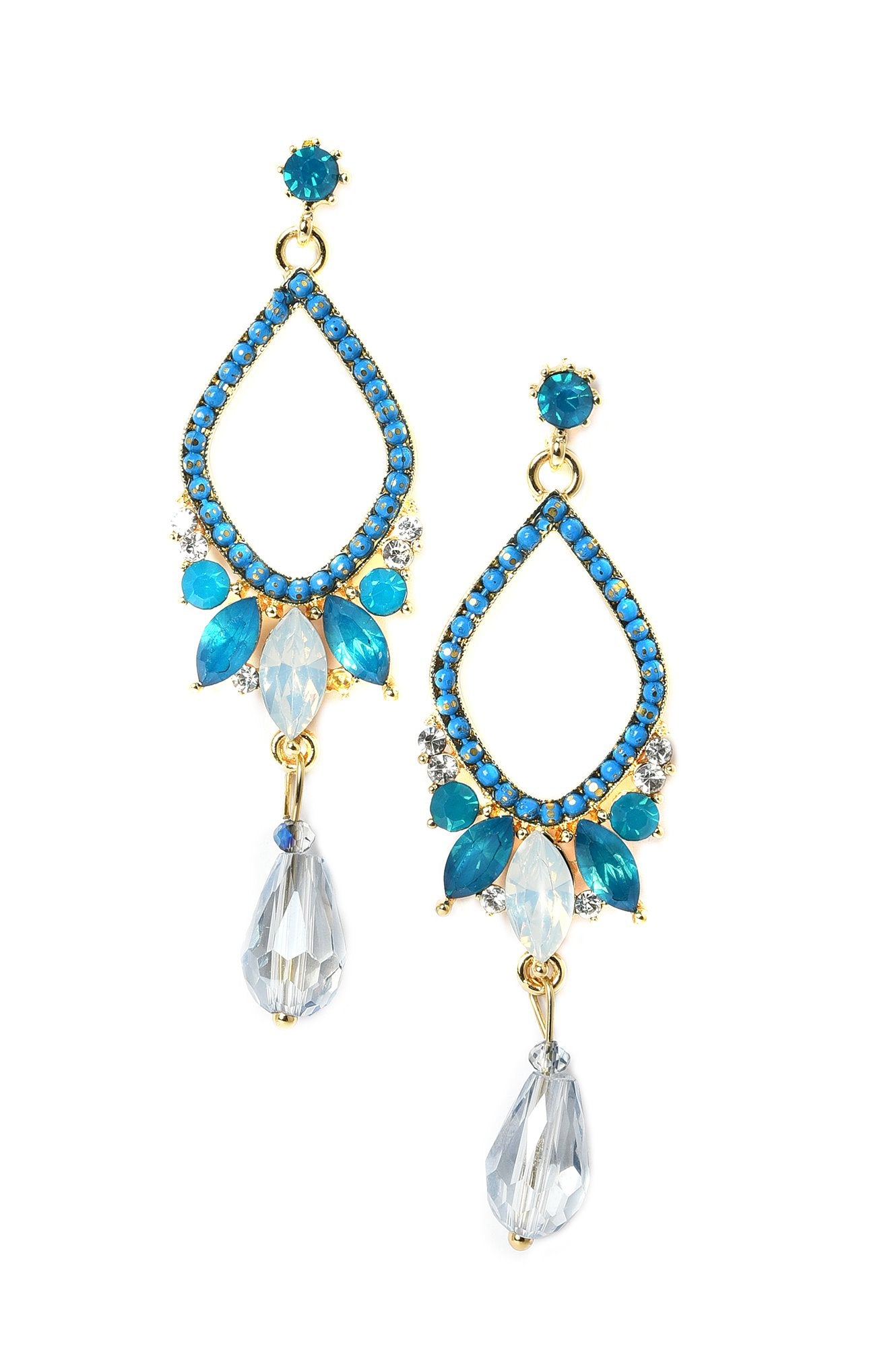 Blue Handcrafted Dangler With With Opal Stones