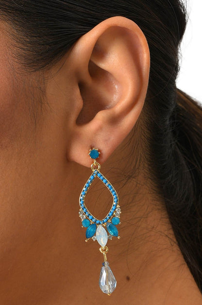 Blue Handcrafted Dangler With With Opal Stones