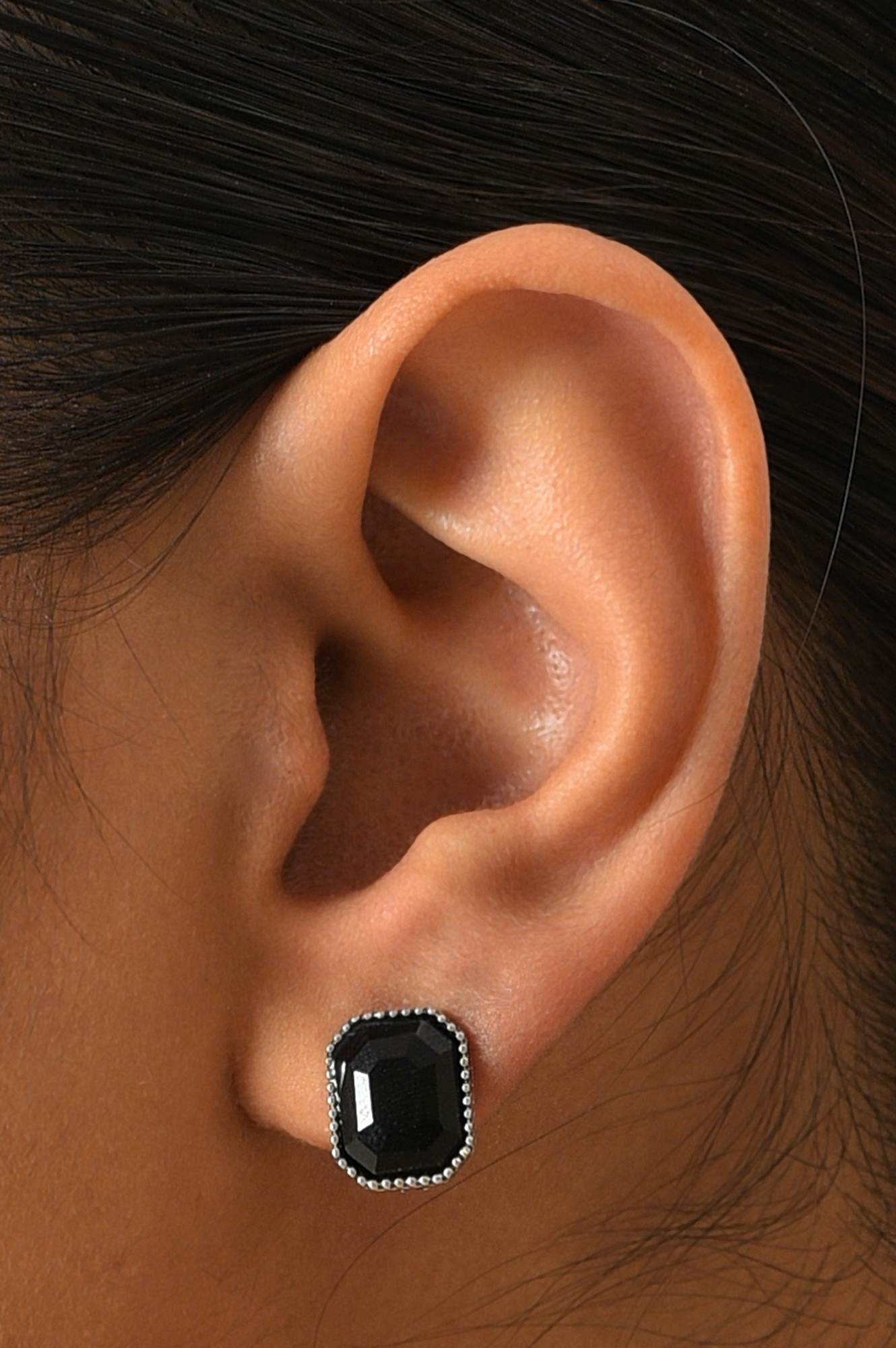 Black Stud Combo Of 5 Earrings