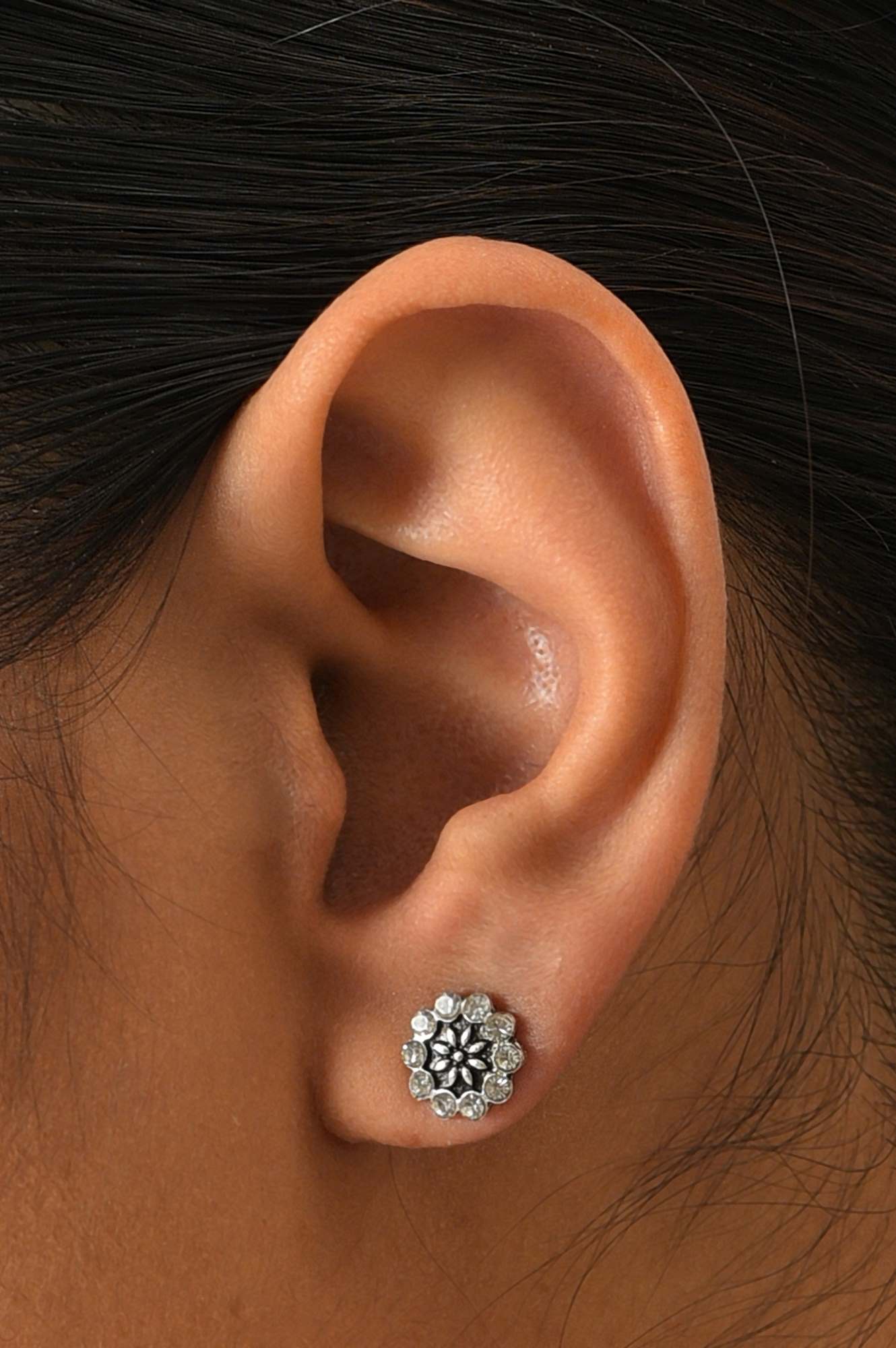 Black Stud Combo Of 5 Earrings