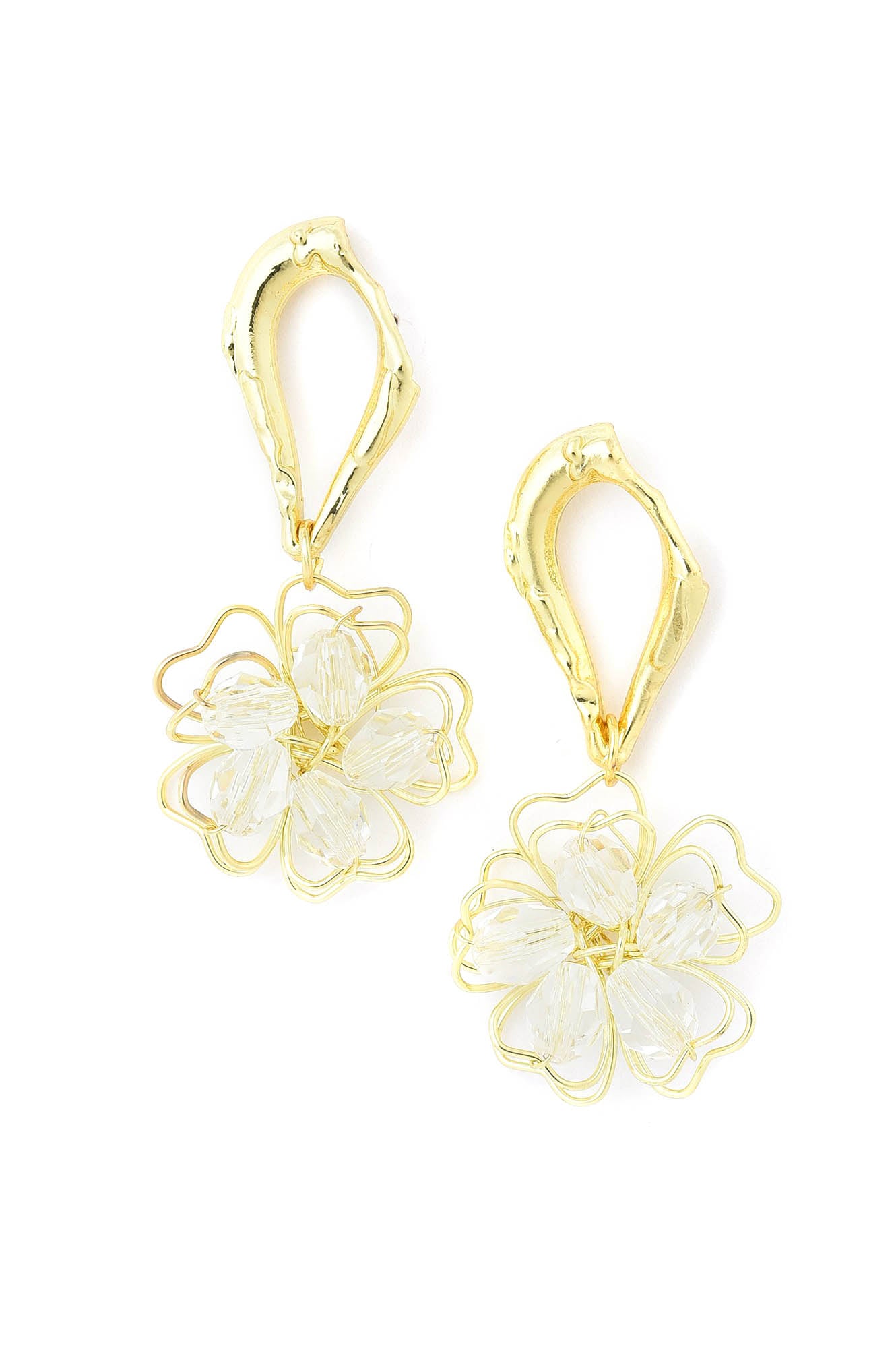 White Festive Floral Shaped Drop Earrings