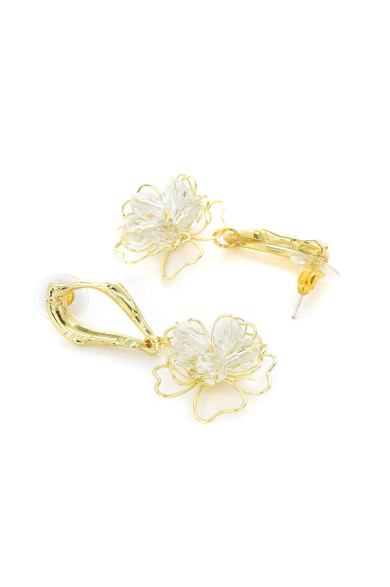 White Festive Floral Shaped Drop Earrings