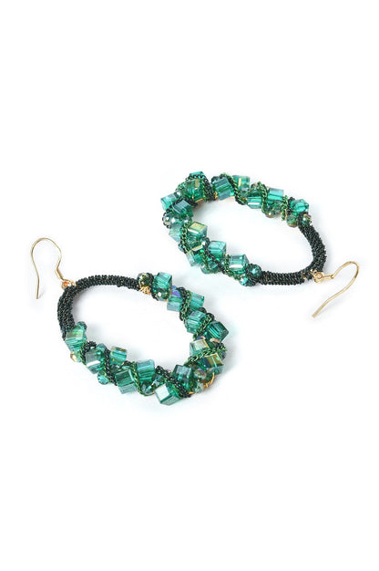 Green Ethnic Handcrafted Dangler Earrings