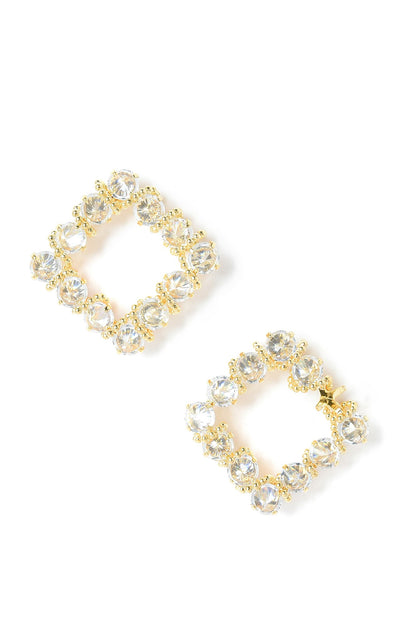 White And Gold Party Stud Earrings