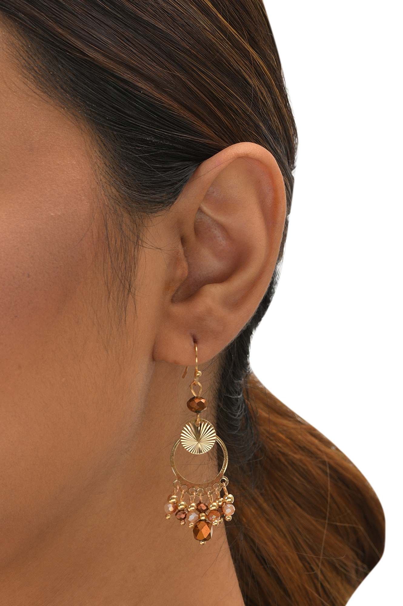 Brown Handcrafted Ethnic Dangler Earrings