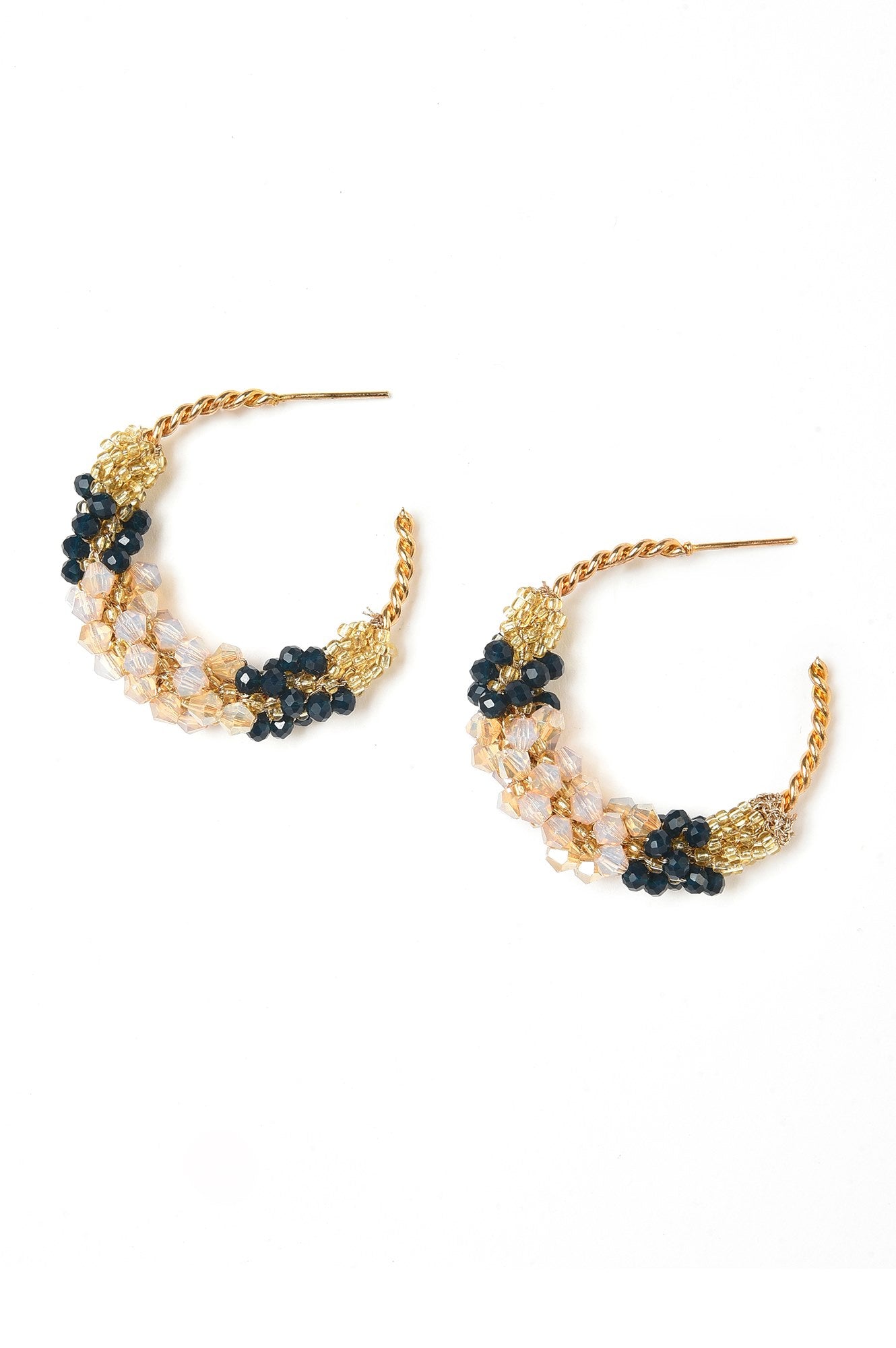 Blue Handcrafted Festive Hoop Earrings