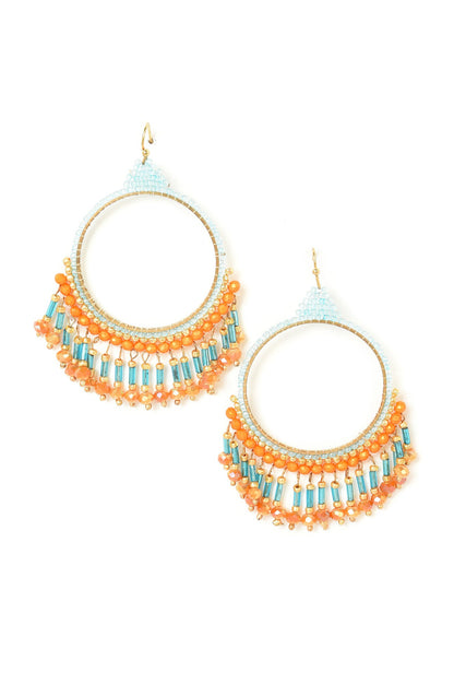 Blue Handcrafted Festive Hoop Earrings