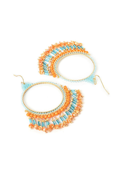 Blue Handcrafted Festive Hoop Earrings