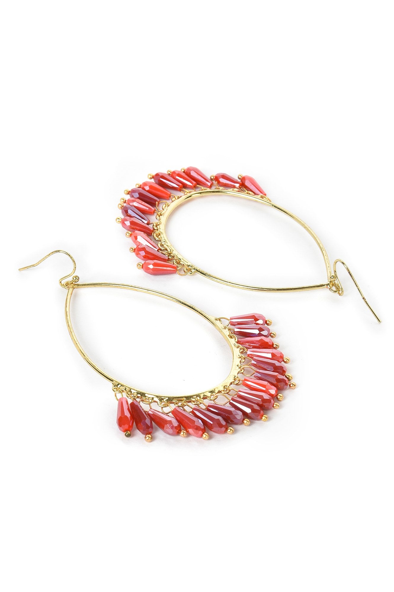 Red Handcrafted Ethnic Dangler Earrings