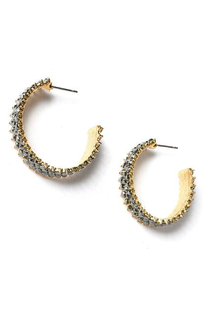 Grey Handcrafted Party Hoop Earrings