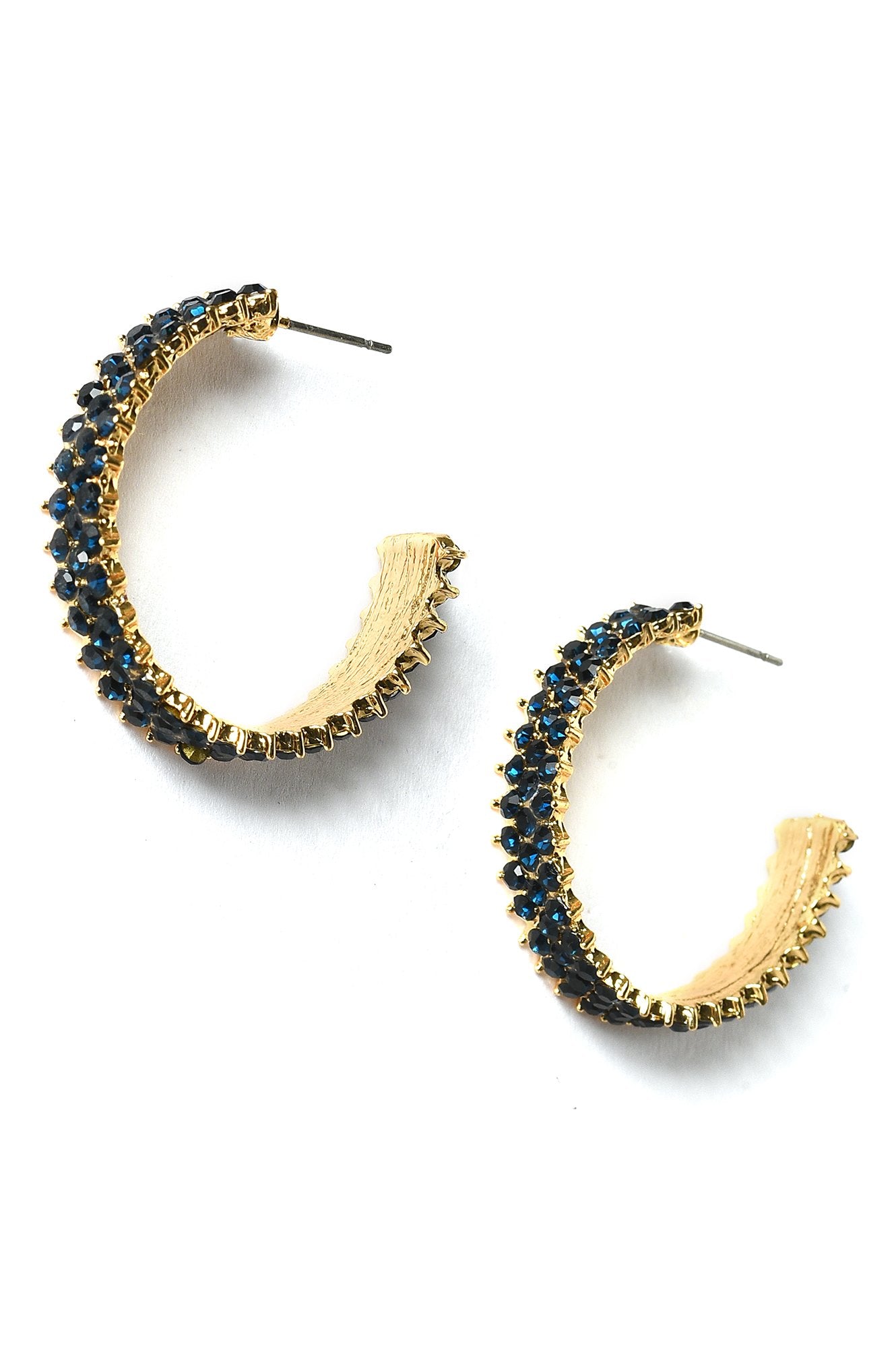 Blue Handcrafted Party Hoop Earrings