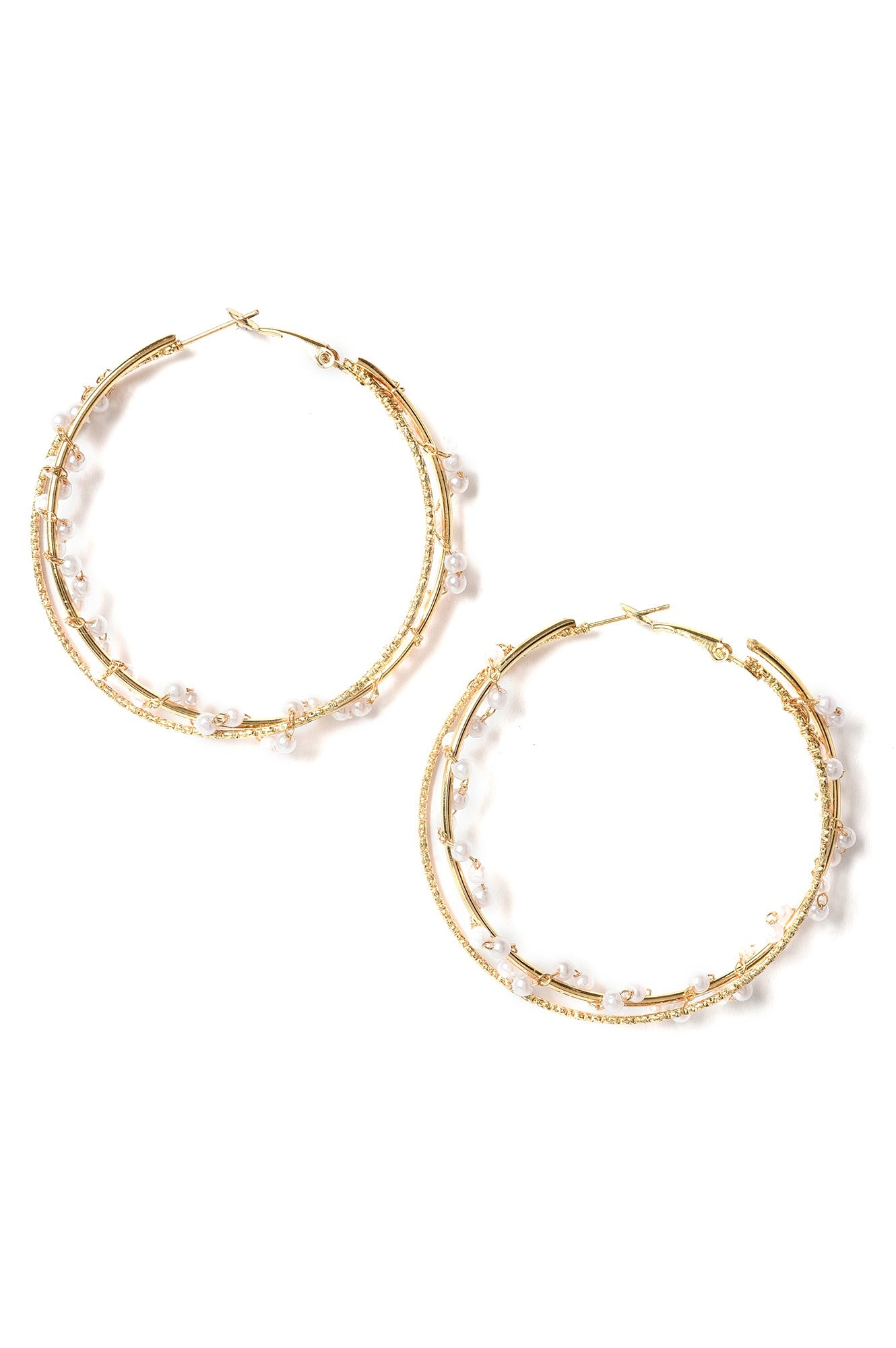 Gold Handcrafted Party Hoop Earrings