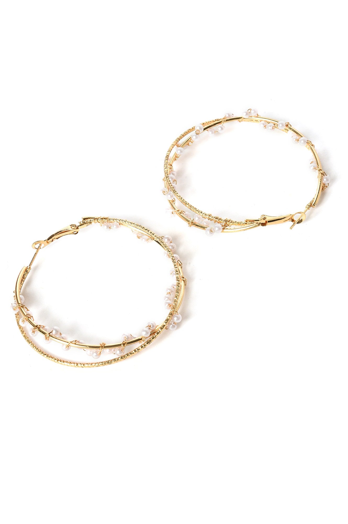 Gold Handcrafted Party Hoop Earrings