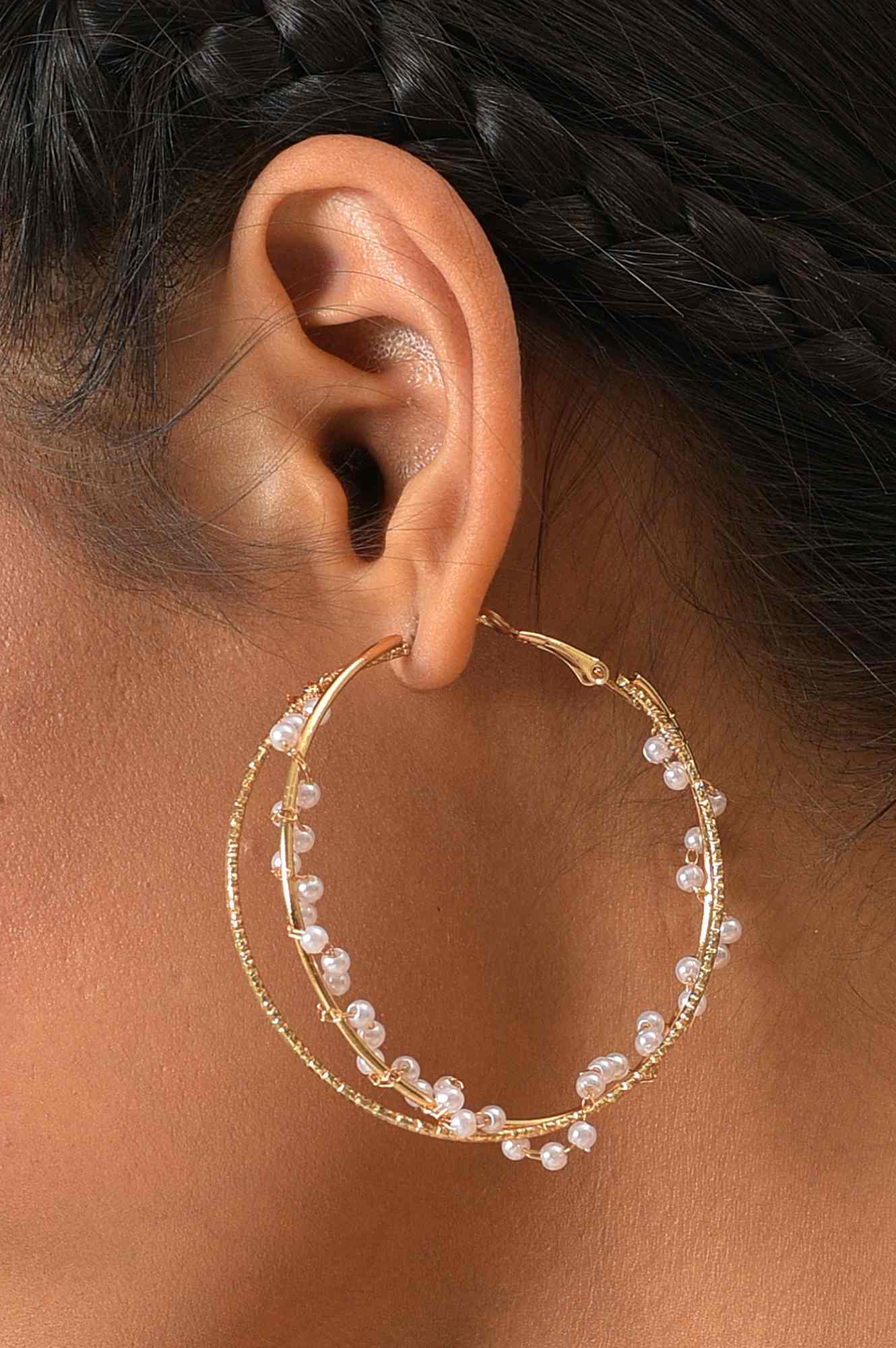 Gold Handcrafted Party Hoop Earrings