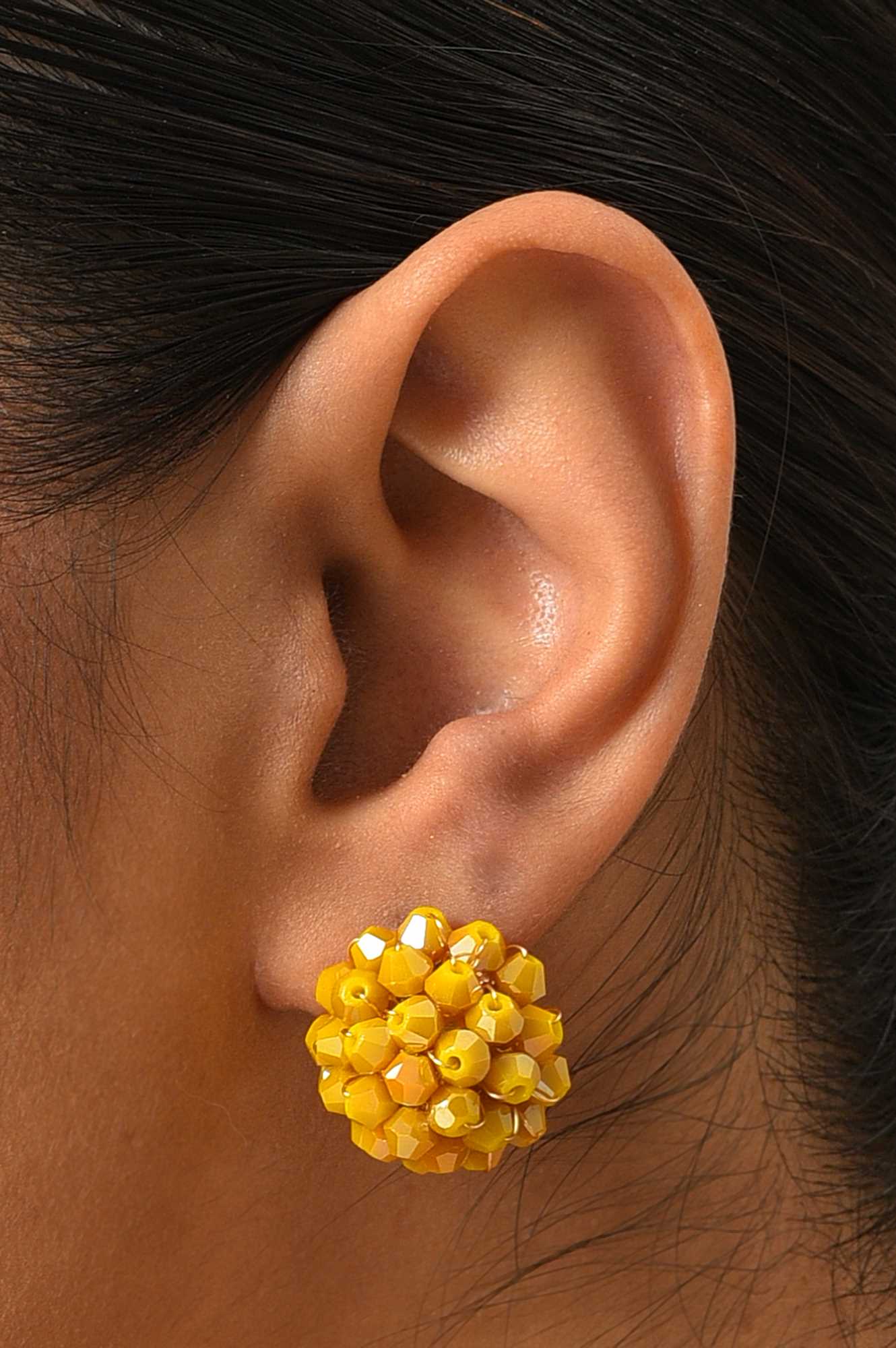 Yellow Stud Earrings Combo Of 3